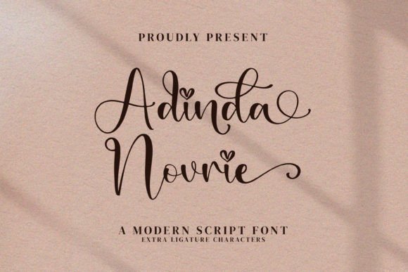 Adinda Novrie: A Modern Script Font for Editorial Design