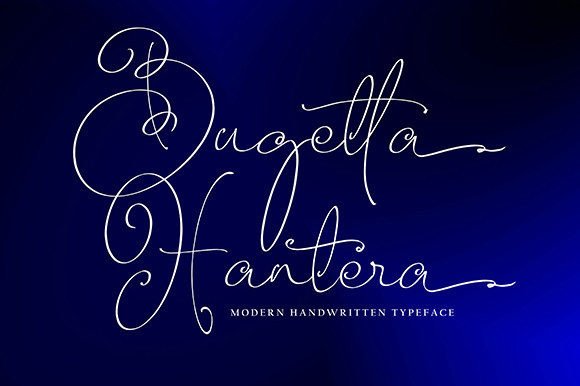 Bugetta Hanttera: A Luxurious Handwritten Font for Digital Design